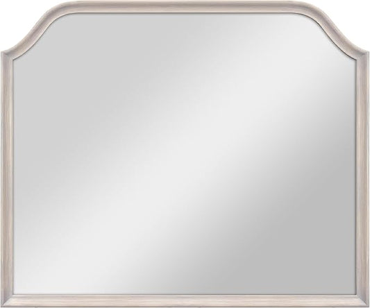 MCS Master & Co. 36x30 Mirror with Gray Woodgrain Solid Wood Frame, Arched Wall Hanging Large Mirror for Bathroom, Bedroom & Livingroom