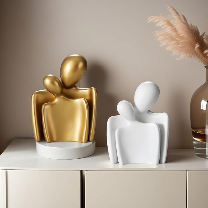 vomiceak Sculptures Home Decor Lover Statues- 8 Inch, Resin Modern Home Decor Couple Statues，Decorations for Living Room Office Bookshelf Bedroom
