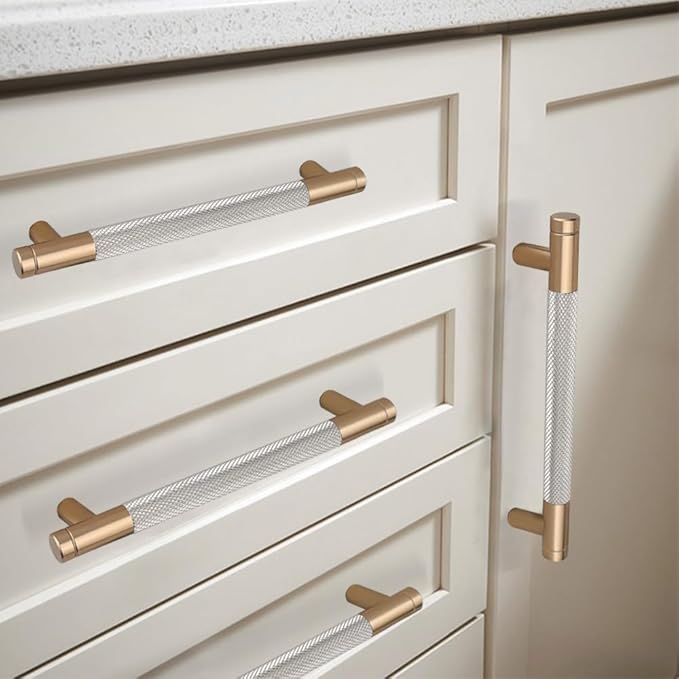 20 Pack 5 Inch 128 mm Bronze and Nickel Barrel Cabinet Pulls Cupboard Aluminum Handles Drawer Pull Cabinet Handles