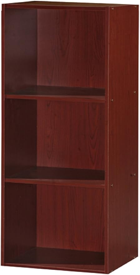 Hodedah 3-Shelf Bookcase in Mahogany