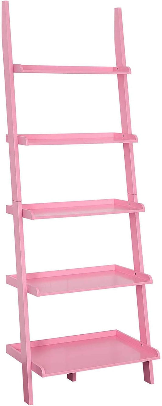 Convenience Concepts American Heritage Bookshelf Ladder, Light Pink