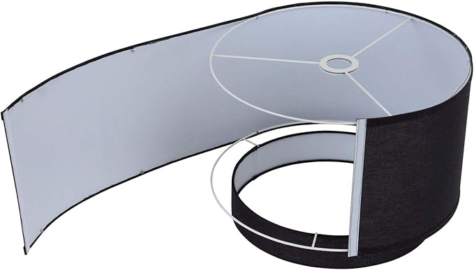 Major-Q 99-6938DS-BK Floor Modern 81" Tall Living Room-Stand Up Arching Black Double Shade and Marble Base for Bedrooms-Corner Lamp for Office Lighting