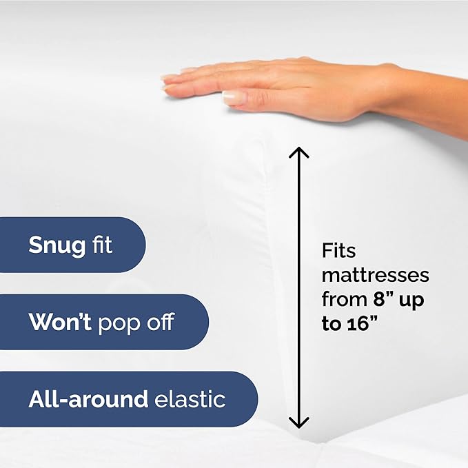 Hotel Luxury Durable Bed Sheets - Full Size 4 Piece Sheet Set - Extra Soft, Breathable And Cooling - Deep Pockets, Easy-Fit & Wrinkle-Free - Bright White Oeko-Tex
