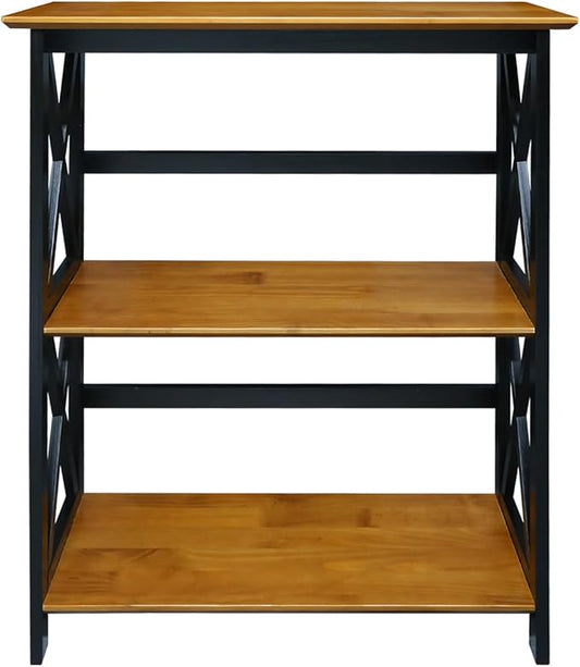 Casual Home Shelf Bookcase Antique Walnut/Black
