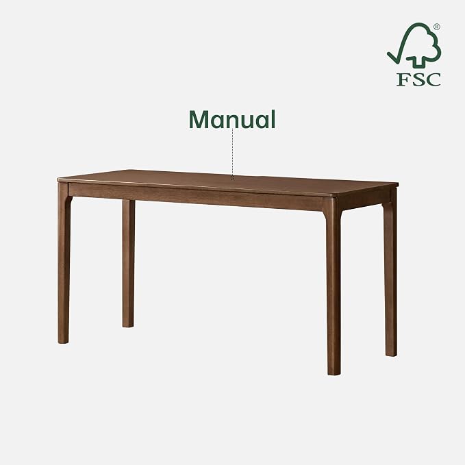 Solid Wood Computer Desk, Mid Century Modern Wood Desk,Home Office Writing Desk for Home Office, Study, Working 47.24" W