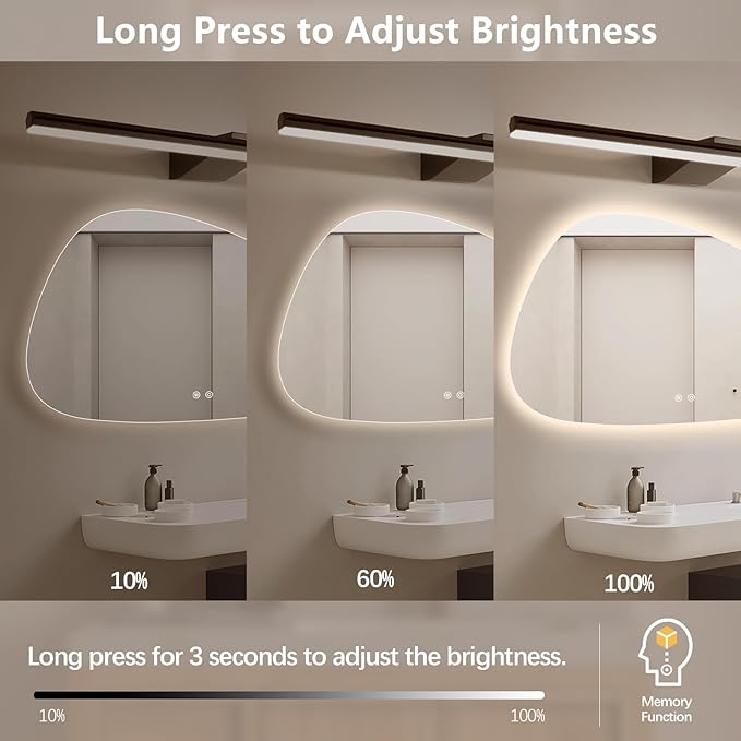 Niccy Irregular LED Bathroom Mirror, 30"x48" Asymmetrical Backlit Vanity Wall Mirrors, Light up Mirrors for Bedroom, Living Room, Modern Smart-Mirror with Anti-Fog, Dimmable, Memory Function