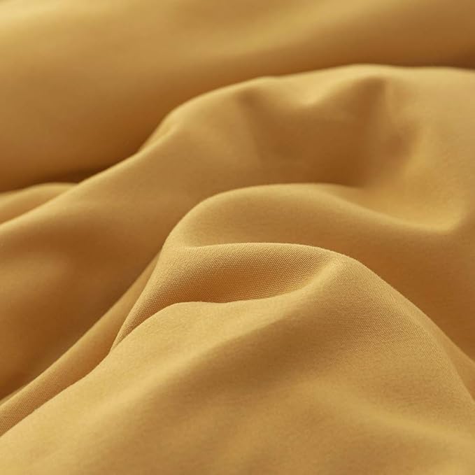 Pureant Mustard Yellow Comforter Set Full Dark Yellow Bedding Comforter Sets Yellow Full Comforter for Women Girls Soft Turmetric Yellow Full Size Comforter Sets Solid Ginger Yellow Blanket Durable