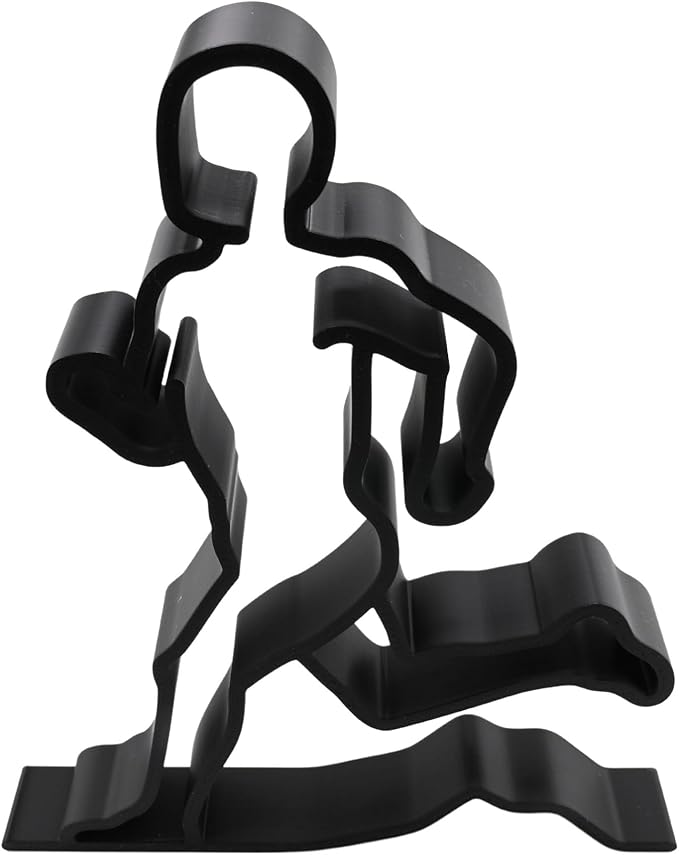 Runner Sculpture – Minimalist Running Figurine | Motivational Gift for Runners, Athletes & Fitness Lovers (Athletic Male Runner Matte Black)