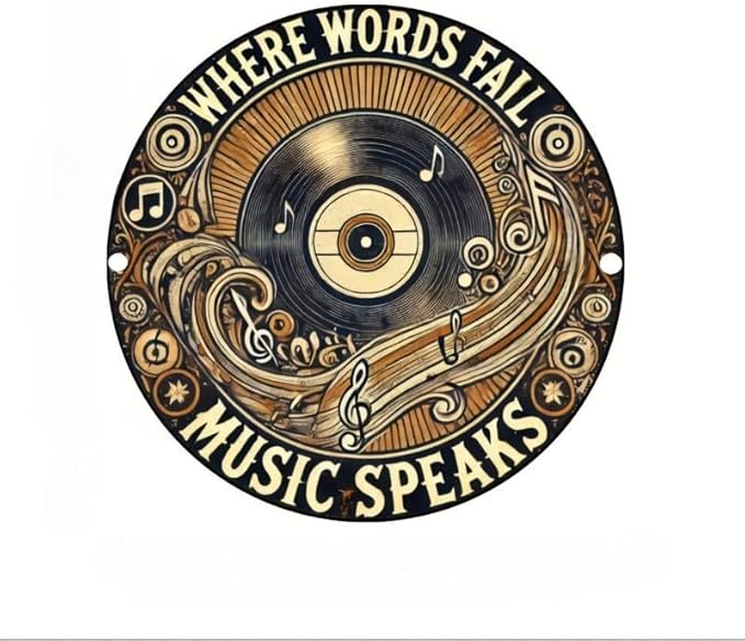 Vintage Record-Inspired Circular Decor Sign - Ideal for Home, Bar, Cafe & Garage Ambiance | Wood Fiberboard Music Festival Wall Art