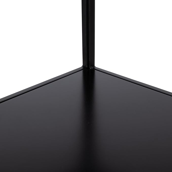 Kate and Laurel Melora Modern Glam Corner Shelf; 24 x 17 x 38; Black; Contemporary Floating Corner Shelving with Four Shelves for Living Room Decor and Storage