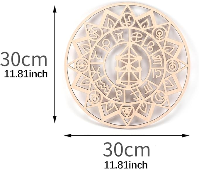 HouseVibe Geometric Wood Wall Art Ornament Creative Collection 11.8 Inch Wall Sculpture Hanging Decoration for Office Dining Room Entryway- Style D