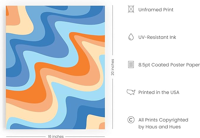 HAUS AND HUES Beach Prints Wall Art – Ocean & Tropical Beach Posters for Walls, Coastal Artwork, Aesthetic Seaside Decor (16x20, Unframed)
