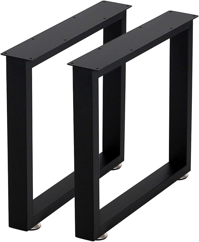 Metal Coffee Table Leg 16” Height Industrial Rectangle Legs, Metal Bench Legs for Table Mid-Century Modern Design, Set of 2