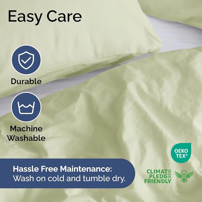 Duvet Cover Twin/Twin XL Size - Extra Soft Twin/Twin XL Size Duvet Cover - Lightweight, Breathable & Cozy w/Zipper Closures and Ties - 68" x 90" Inches - (Light Sage Green) Comforter Not Included
