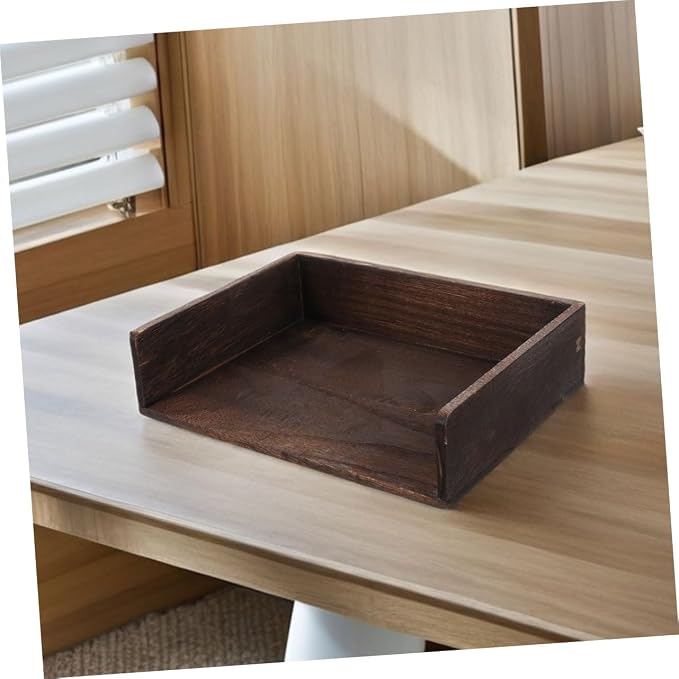 KALLORY 2pcs Vintage Solid Wood Desk Organizer Natural Wood Desktop Storage Shelf for Office Supplies Books Stationery Rustic Design for Home Study Room