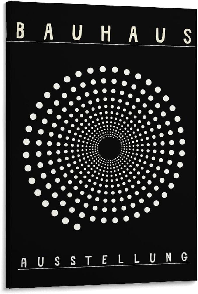 Bauhaus Print Poster,black And White Poster,Abstract Art,Minimalist,Stylish Mid Century Art Canvas Wall Art Print Poster For Home School Office Decor Frame-style 12x18inch(30x45cm)