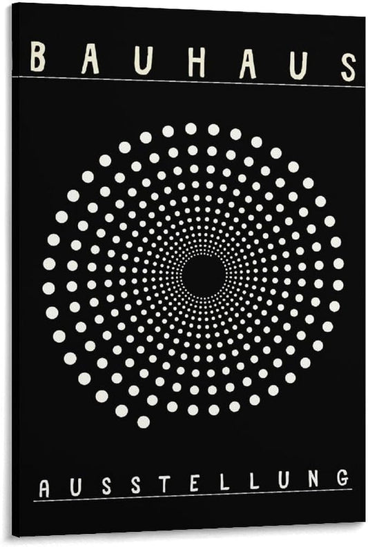 Bauhaus Print Poster,black And White Poster,Abstract Art,Minimalist,Stylish Mid Century Art Canvas Wall Art Print Poster For Home School Office Decor Frame-style 12x18inch(30x45cm)