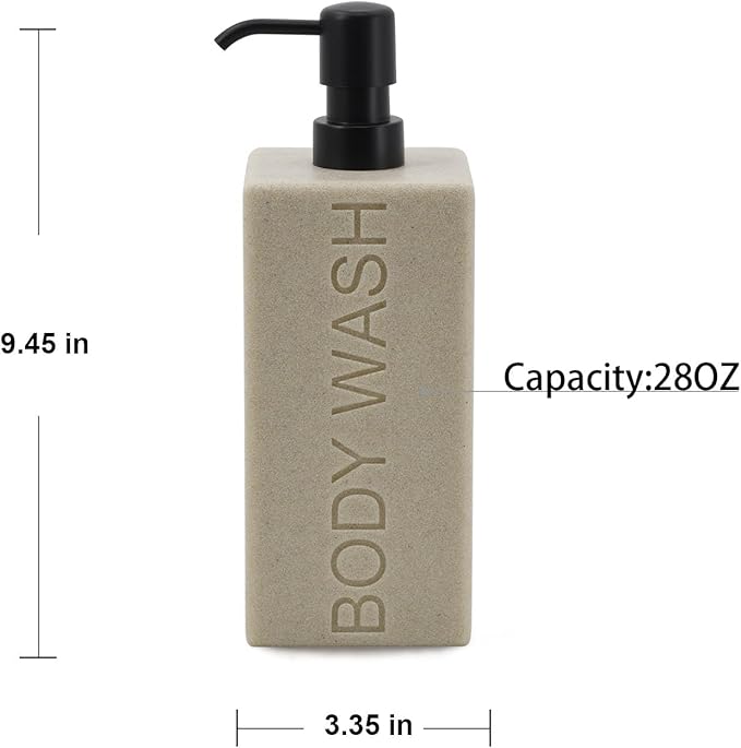 Rectangular Resin Dispenser Premium Bathroom Shampoo Conditioner Body Wash Bottle Modern Refillable Pump Design