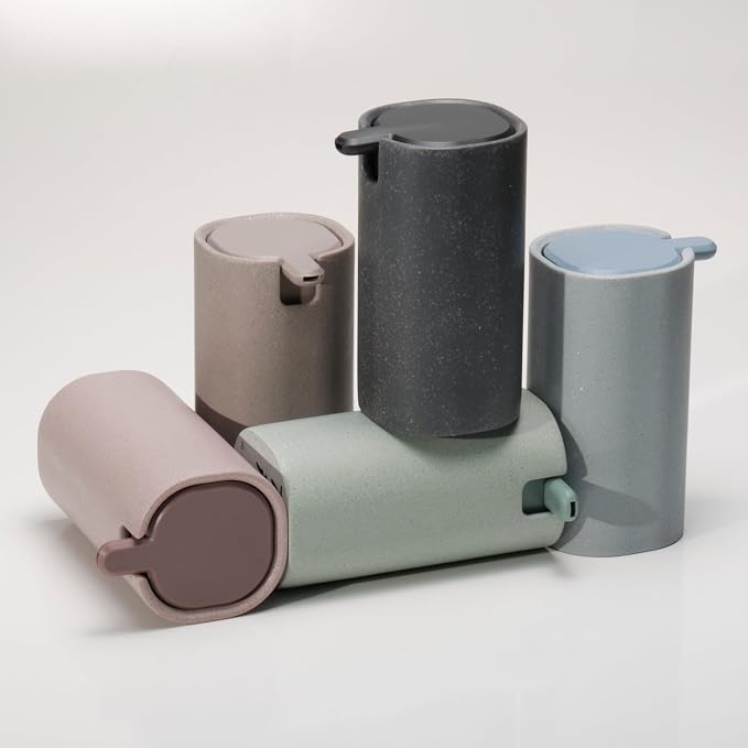LINE+ARC Modern Easy-to-Press Soap Dispenser (Sage). No-Rust Cute Bathroom Green Marble Kitchen Sink Ergonomic Liquid Lotion Shampoo Conditioner