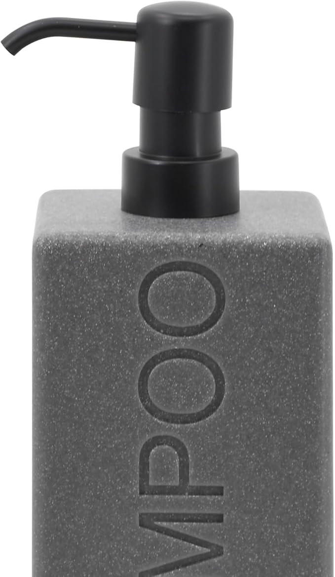 Rectangular Resin Dispenser Premium Bathroom Shampoo Conditioner Body Wash Bottle Modern Refillable Pump Design