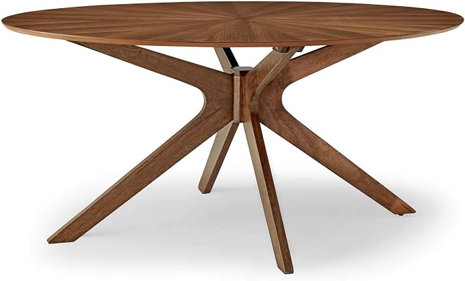 Modway Crossroads 63" Oval Wood Dining Table, Walnut