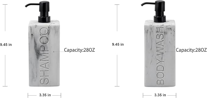 Rectangular Resin Dispenser Premium Bathroom Shampoo Conditioner Body Wash Bottle Modern Refillable Pump Design
