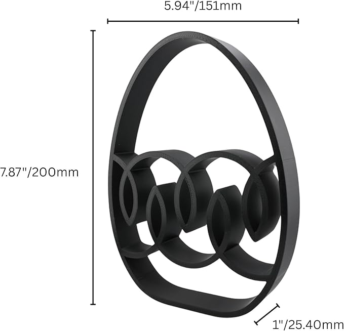 Easter Egg Sculpture – Minimalist Decorative Accent for Spring & Year-Round Home Decor | Collectible Design | Modern Holiday Display (Ribbon Drift Matte Black)
