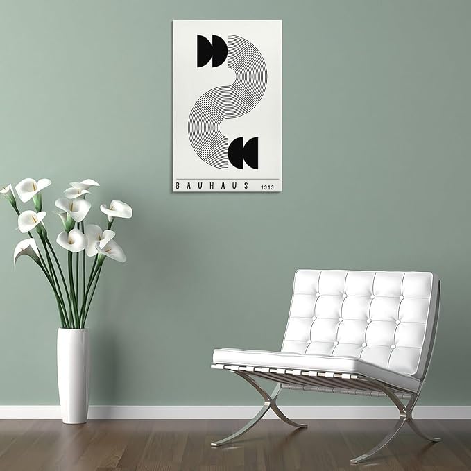 Bauhaus Poster,black And White Print,Abstract Art,Minimalist Canvas Wall Art Print Poster For Home School Office Decor Frame-style 20x30inch(50x75cm)