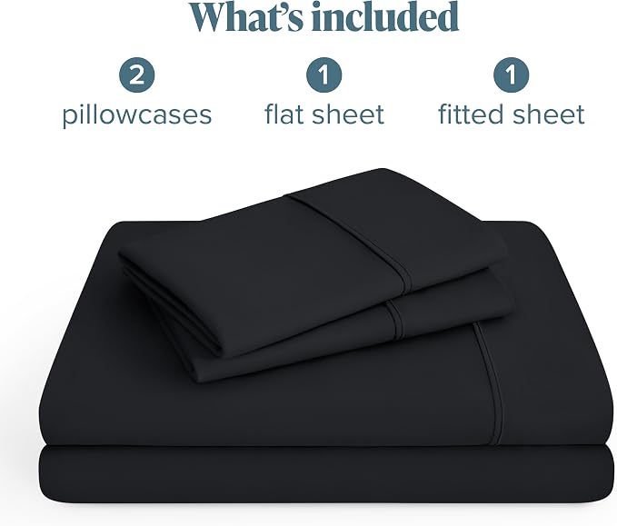 Bare Home King Sheet Set - 1800 Ultra-Soft Microfiber King Bed Sheets - Double Brushed - Deep Pockets - Easy Fit - 4 Piece Set - Bedding Sheets & Pillowcases (King, Black)