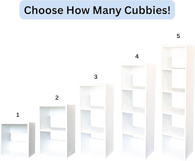 Custom Sized 3-Cube Cubby; Choose color, width, depth, and height. Units are 3/4 inch thick premium grade melamine for strong, solid unit. Easy assembly. Place on the floor or mount on a wall.