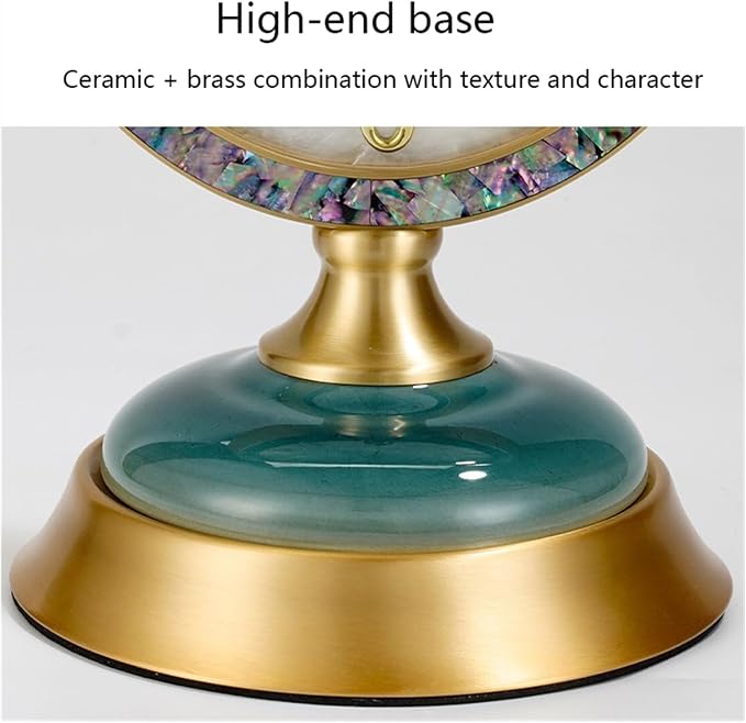 Mantel Clock Desk Clock Living Room Household Brass Desktop HD Glass Lens Easy to Read Suitable for Bedroom Kitchen Office Decor Clocks