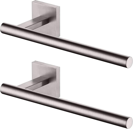 KOKOSIRI Towel Holder Brushed Nickel Bathroom Accessory Hand Towel Bars Wall Mounted Kitchen Cabinet Paper Holder Stainless Steel 2 Pack, B3008BR-P2
