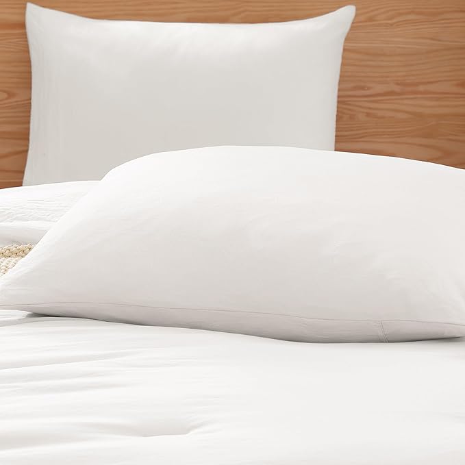 WRENSONGE Twin Comforter Set- 5 Pieces White Twin Bed in a Bag, All Season Twin XL Bedding Sets with 1 Fitted Sheet, 1 Flat Sheet, 1 Pillow Sham and 1 Pillowcase