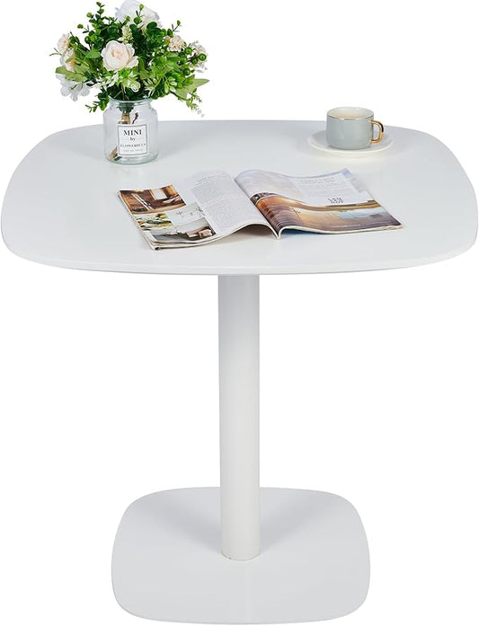 VONLUCE White Square Dining Table,32" Tulip Table,Kitchen Dining Table for 2 to 4 Person,Modern Furniture with MDF Table Top & Pedestal Base for Dining Room, Living Room White