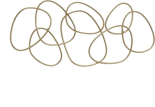 CosmoLiving by Cosmopolitan Metal Abstract Home Wall Decor Interlocking Rings Wall Sculpture, Wall Art 43" x 1" x 22", Gold