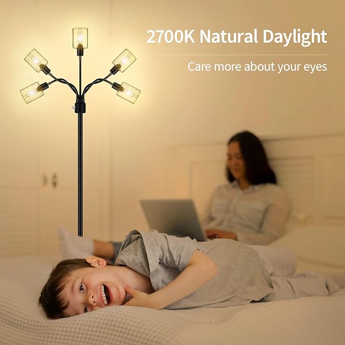 BoostArea Floor Lamp, Industrial Floor Lamps for Living Room,Tree Standing Lamp,3 Way Switch,Modern Stand up Lamp for Bedroom Office Farmhouse