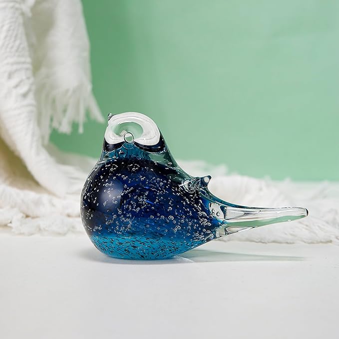 Glass Bird Decor Crystal Bird Sculpture Nature-Themed Home Accents Figurines Ornament Modern Art Living Room Shelves Tabletops