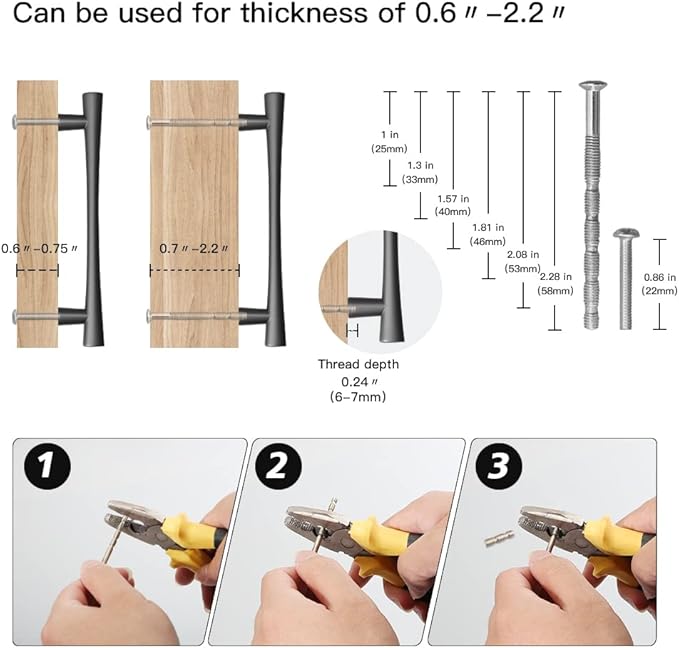 YAGU 10 Pack Dark Gray Solid Cabinet Pulls, 5 inch Hole Center, Kitchen Drawer Handles Black Nickel Hardware for Furniture Dresser Wardrobe Closet Cupboard Vanity