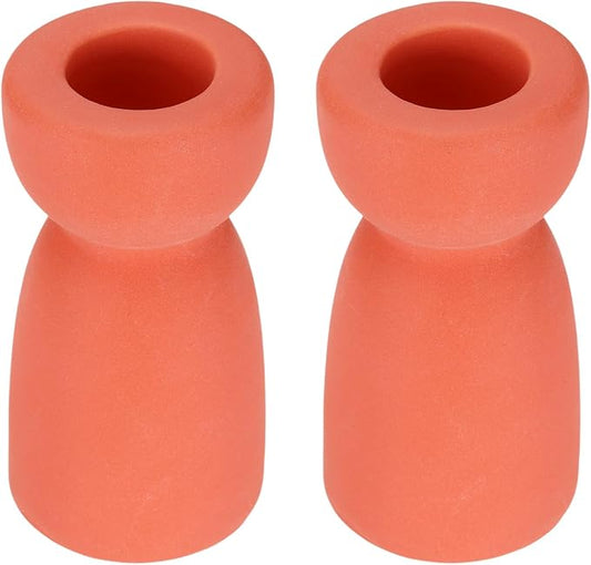 uxcell 2 Pack Candlestick Holder Orange Red Ceramic Taper Candle Holder Candle Stand Holders Modern Style Decoration for Centerpiece Tabletops Anniversary