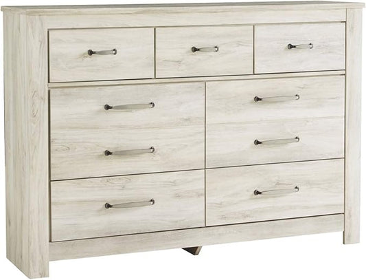 Signature Design by Ashley Bellaby Farmhouse 7 Drawer Dresser, Whitewash