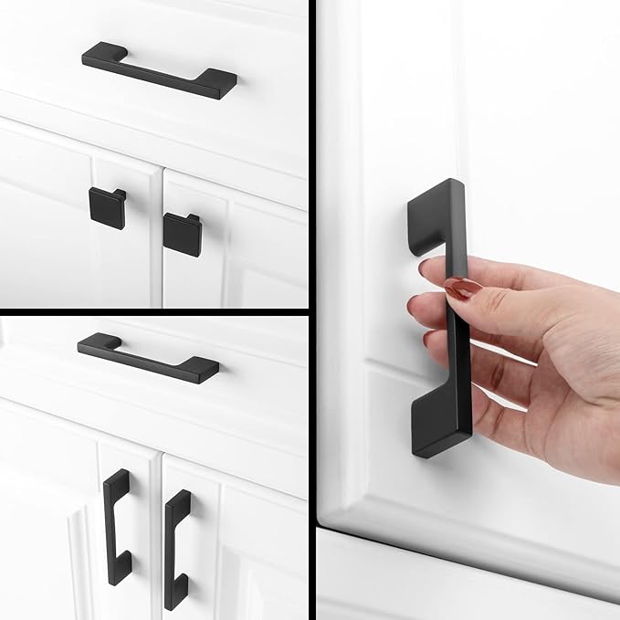 KOOFIZO 30 Pack 5 Inch Matte Black Kitchen Cabinet Pulls Black Cabinet Handles Black Cabinet Hardware for Kitchen Cabinets Drawer P01 Dresser Cupboard Bedroom Bathroom