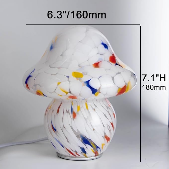 HEQET Mushroom Lamp for Bedroom,Mid Century Modern Lamp for Nightstand, Dimmable Retro Egg Tart Bedside Small Lamps,Unique Home Mushroom Decor Aesthetic Cute Table Lamps for Living Room