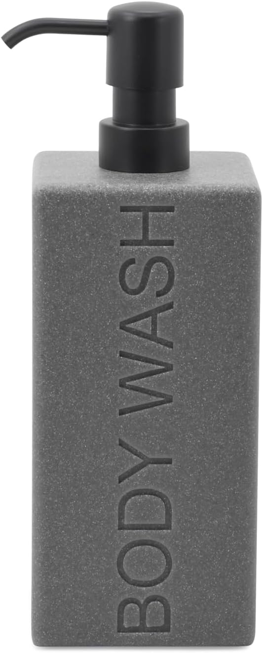 Rectangular Resin Dispenser Premium Bathroom Shampoo Conditioner Body Wash Bottle Modern Refillable Pump Design