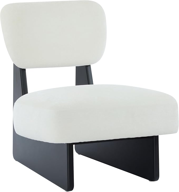Accent Chairs Set of 2, Mid-Century Modern Chair with Polyester Upholstery, Wood Base with Walnut Finish, Minimalist and Stylish Accent Seating for Living Room, Bedroom, Balcony, Black