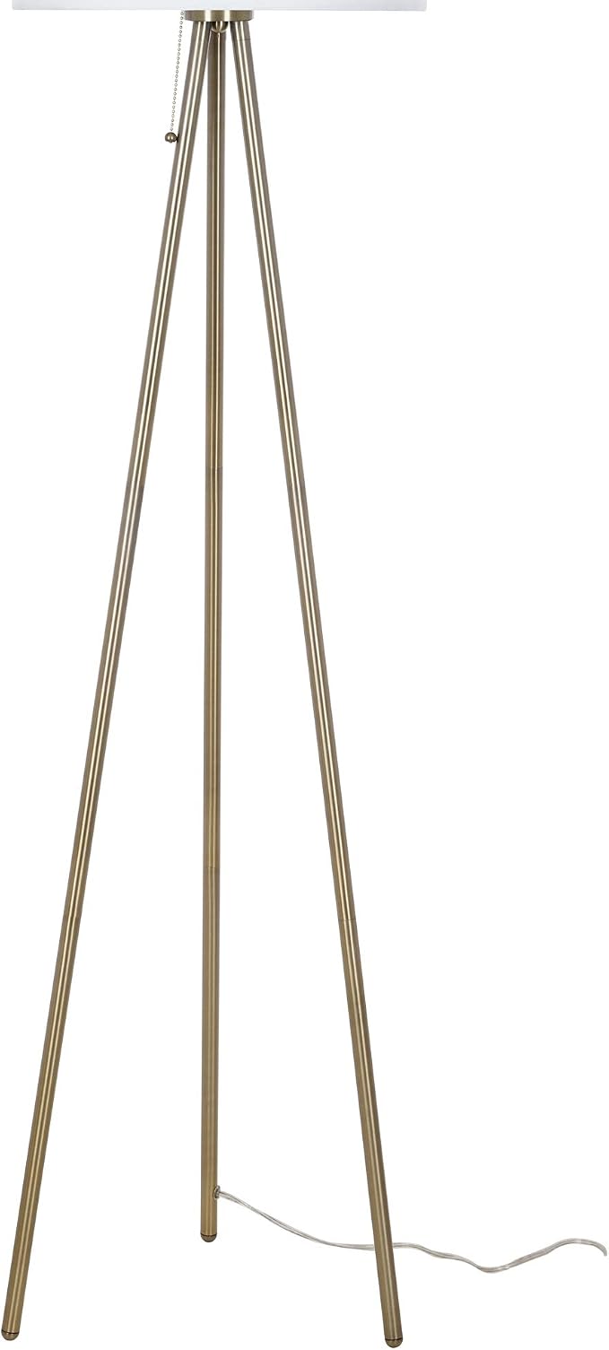 Catalina Lighting Mid-Century Modern Tripod Floor Lamp, Standing Lamp, Living Room Floor Light, LED Bulb NOT Included, 61.25", Antique Brass