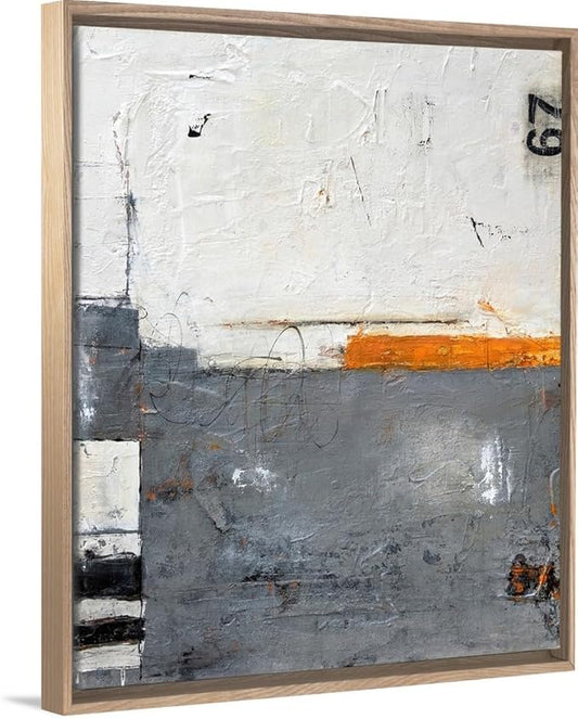 CANVAS ON DEMAND Toss Up White Float Framed Canvas Wall Art Print by Erin Ashley, Abstract, Contemporary, Home Decor, Modern Artwork, 16" x20in