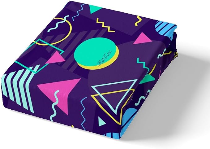 Memphis Duvet Cover Set Twin Size, Retro 80s or 90s Fashion Style Bedding Set for Kids Boys Girls, Geometric Triangle Circle Comforter Cover Soft Polyester Quilt Cover with 1 Pillowcase,No Comforter