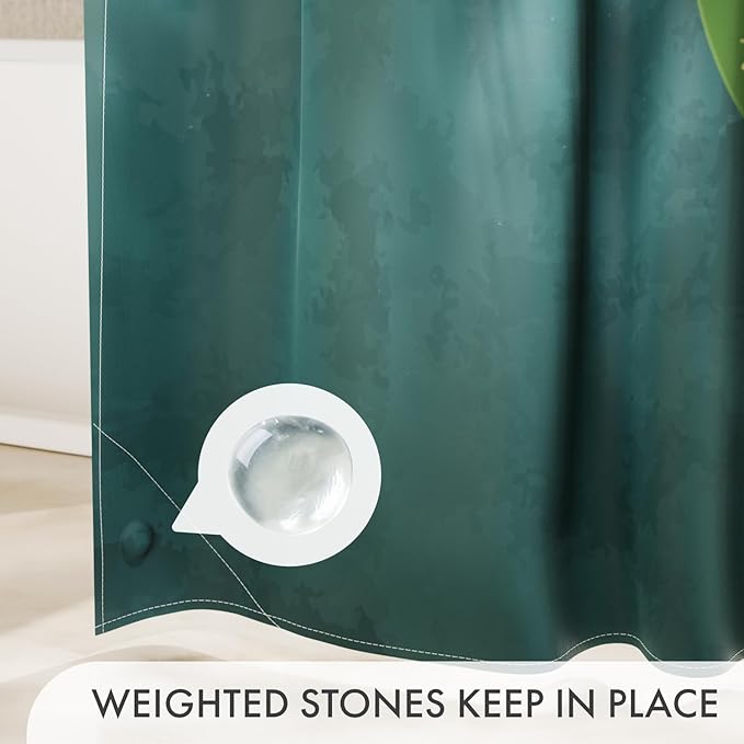 AmazerBath Boho Shower Curtain, 72x72 Washable Cloth Sage Cactus Shower Curtains for Bathroom, Fabric Rustic Neutral Shower Curtain Set with Hooks, Abstratic Modern Camper RV Dorm Stall Shower Curtain