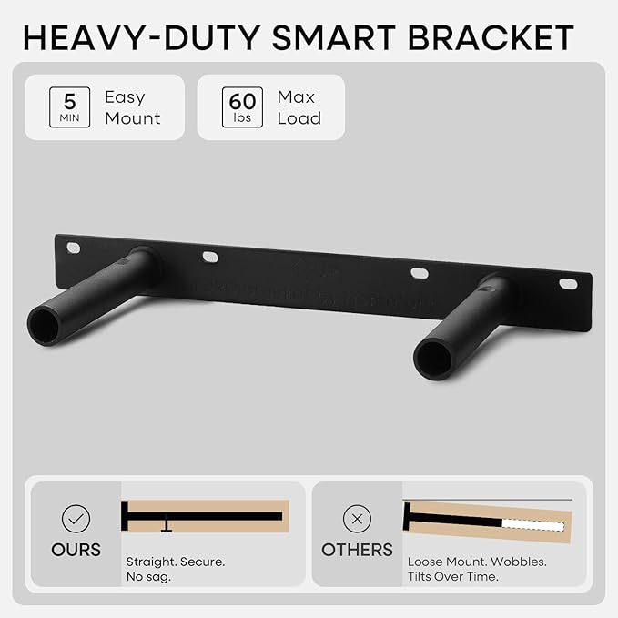 Homeforia Classic Walnut 16 inch Floating Shelf, High End Solid Real Wood Small 16inch Floating Shelves for Wall Mounted, 16in Floating Shelves, Heavy Duty Bracket, 16 X 6.5 X 1.75 inches, Set of 3