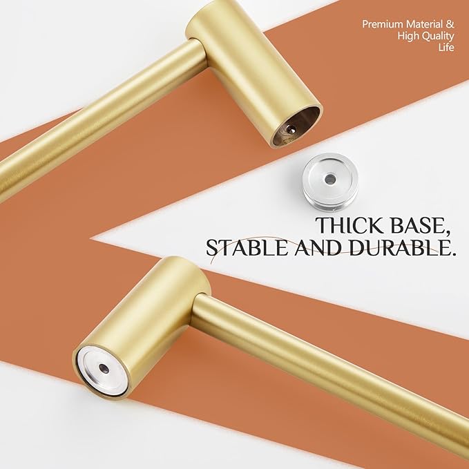 KOKOSIRI Hand Towel Bar for Bathroom Hardware Accessory 12-Inch Bath Towel Holder Contemporary Wall Mounting Brushed Gold Stainless Steel, B4007BG-L12